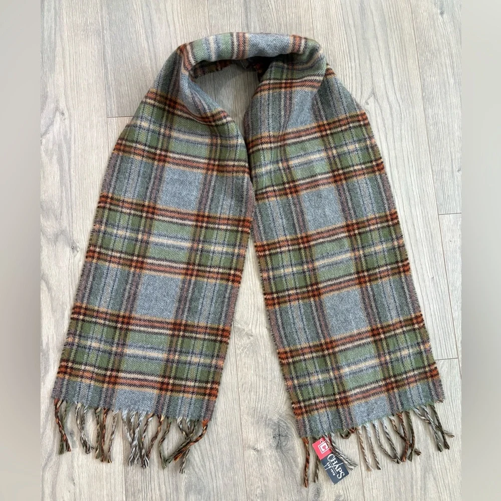 NWT Chaps Plaid Winter Scarf Fringe‎ Unixsex Soft Warm